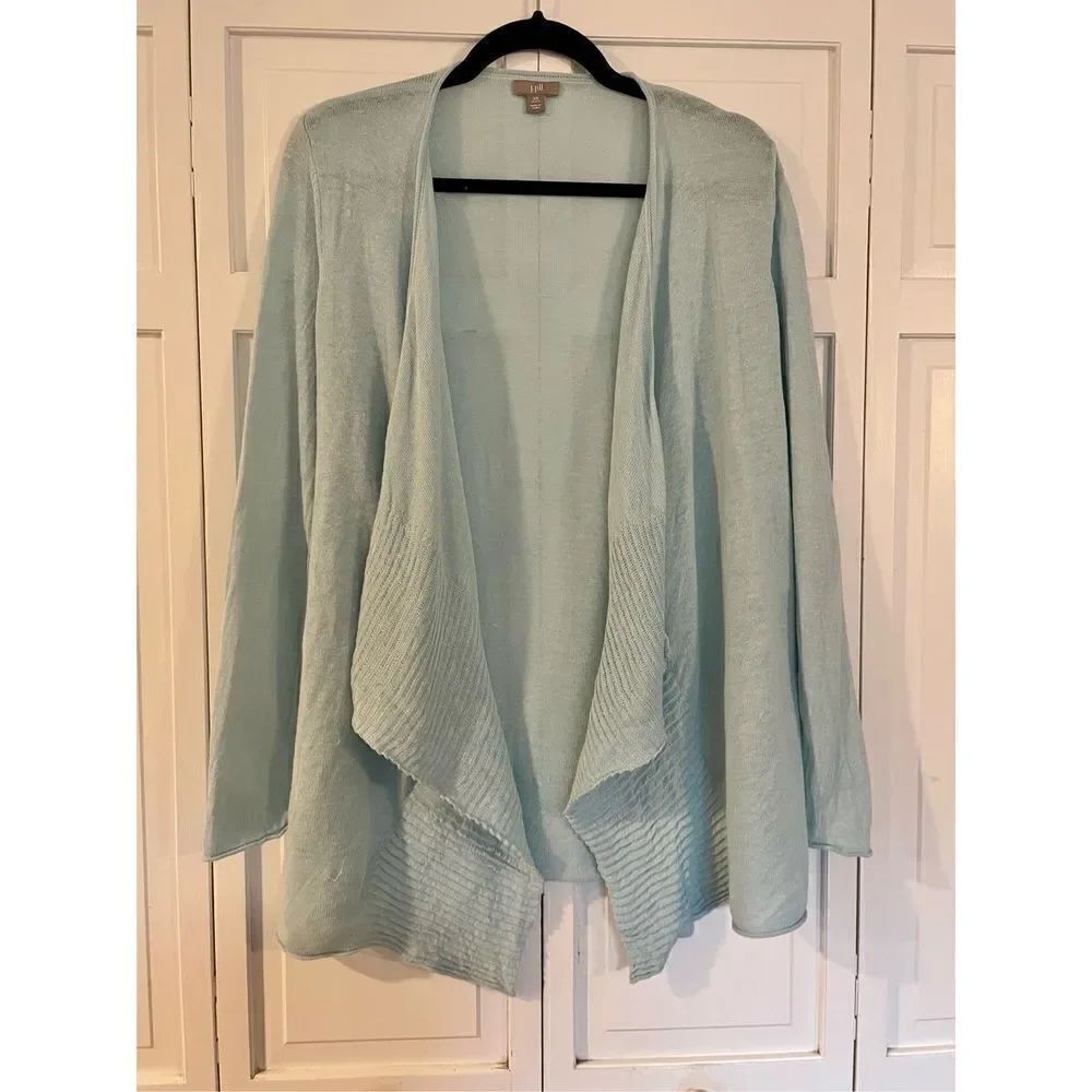 J. Jill mint linen blend open cardigan size xsp
